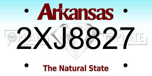 2XJ8827 Arkansas License Plate