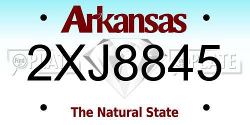 2XJ8845 Arkansas License Plate