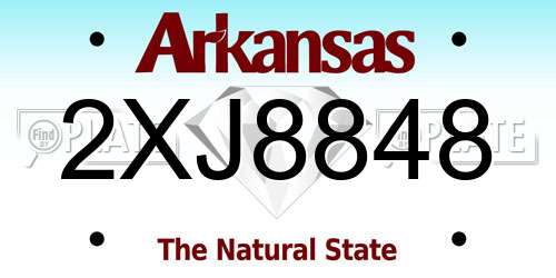 2XJ8848 Arkansas License Plate