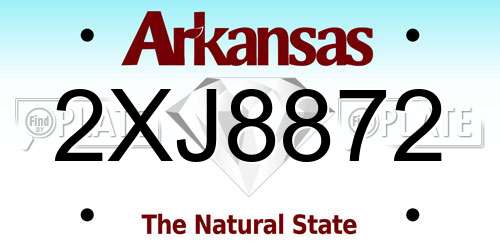 2XJ8872 Arkansas License Plate