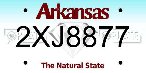 2XJ8877 Arkansas License Plate