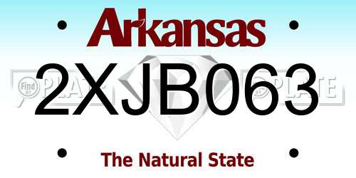 2XJB063 Arkansas License Plate