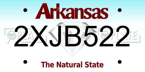 2XJB522 Arkansas License Plate