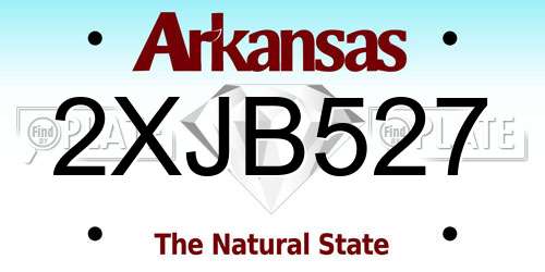 2XJB527 Arkansas License Plate