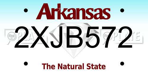 2XJB572 Arkansas License Plate