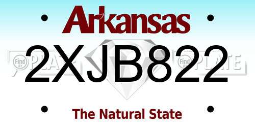 2XJB822 Arkansas License Plate