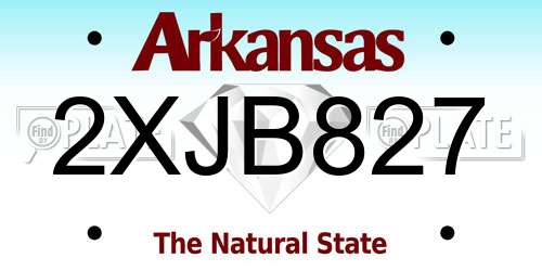 2XJB827 Arkansas License Plate