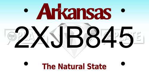 2XJB845 Arkansas License Plate