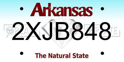 2XJB848 Arkansas License Plate