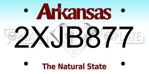 2XJB877 Arkansas License Plate