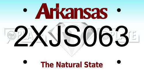 2XJS063 Arkansas License Plate