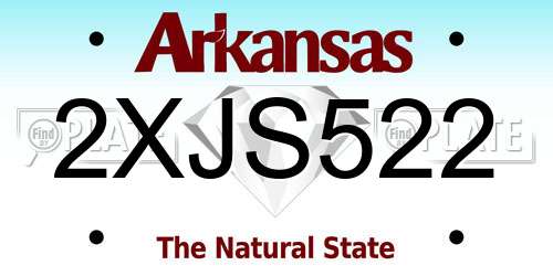2XJS522 Arkansas License Plate
