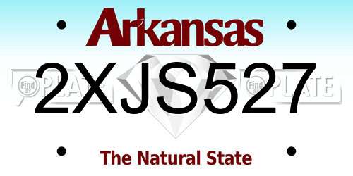 2XJS527 Arkansas License Plate