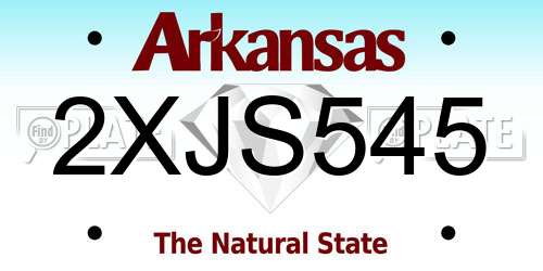 2XJS545 Arkansas License Plate
