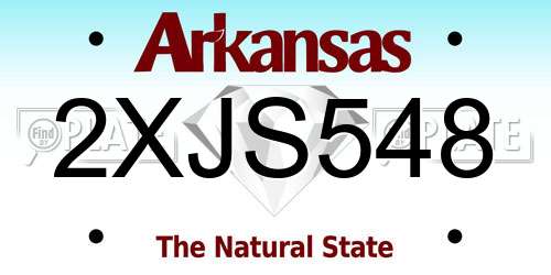 2XJS548 Arkansas License Plate