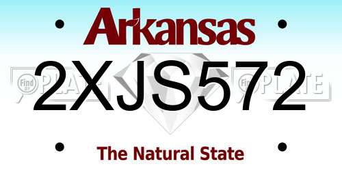 2XJS572 Arkansas License Plate