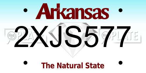 2XJS577 Arkansas License Plate