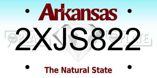 2XJS822 Arkansas License Plate