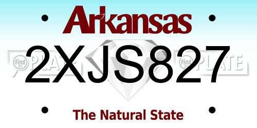 2XJS827 Arkansas License Plate