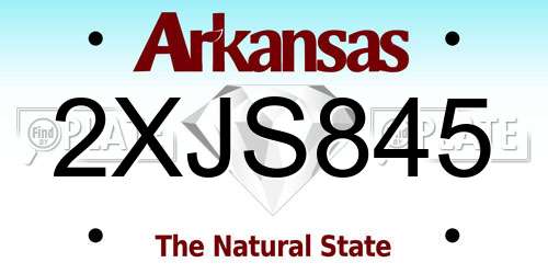 2XJS845 Arkansas License Plate