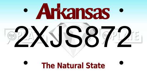 2XJS872 Arkansas License Plate
