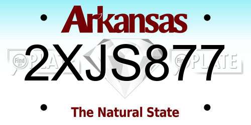 2XJS877 Arkansas License Plate