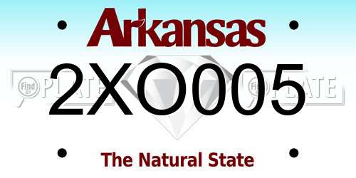 2XO005 Arkansas License Plate