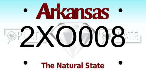 2XO008 Arkansas License Plate