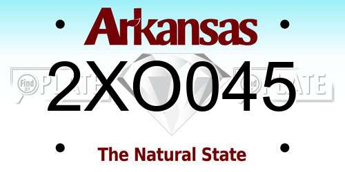 2XO045 Arkansas License Plate