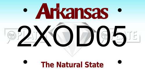 2XOD05 Arkansas License Plate