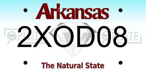 2XOD08 Arkansas License Plate