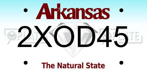 2XOD45 Arkansas License Plate