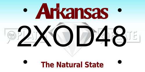 2XOD48 Arkansas License Plate
