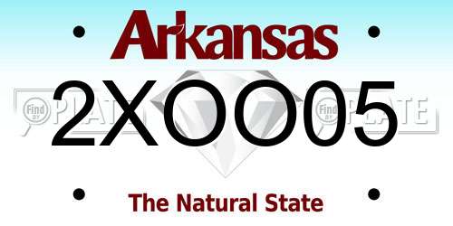 2XOO05 Arkansas License Plate