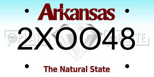 2XOO48 Arkansas License Plate