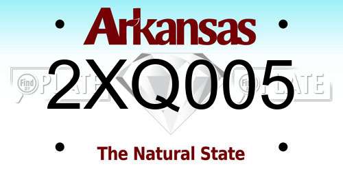 2XQ005 Arkansas License Plate