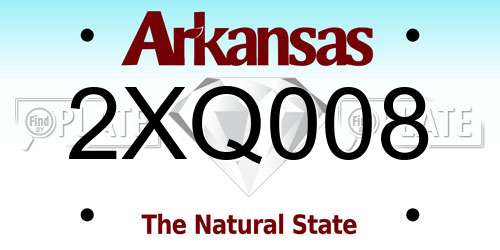 2XQ008 Arkansas License Plate