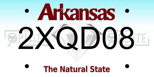 2XQD08 Arkansas License Plate