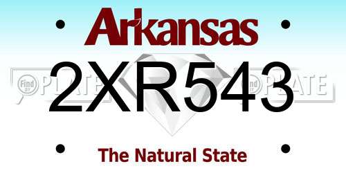 2XR543 Arkansas License Plate