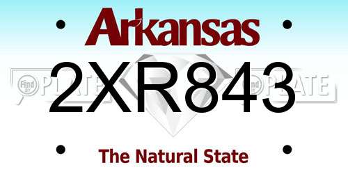 2XR843 Arkansas License Plate