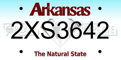 2XS3642 Arkansas License Plate