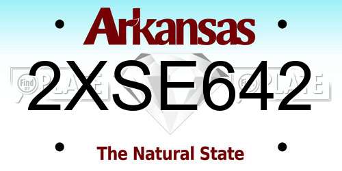 2XSE642 Arkansas License Plate