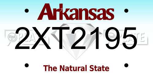 2XT2195 Arkansas License Plate