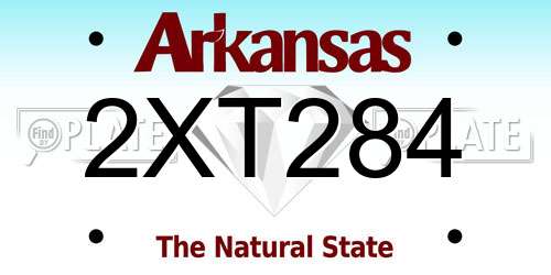 2XT284 Arkansas License Plate