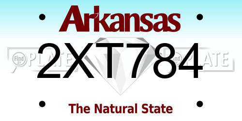2XT784 Arkansas License Plate