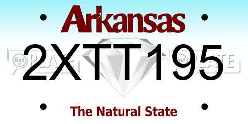 2XTT195 Arkansas License Plate
