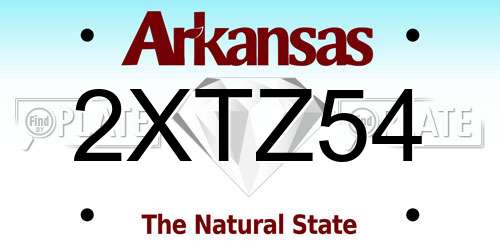 2XTZ54 Arkansas License Plate