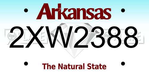 2XW2388 Arkansas License Plate