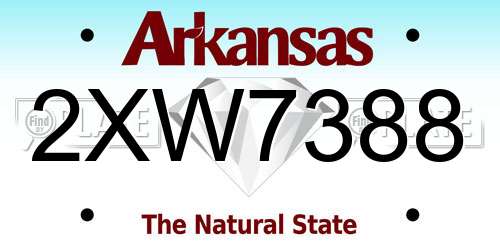 2XW7388 Arkansas License Plate