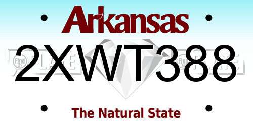 2XWT388 Arkansas License Plate